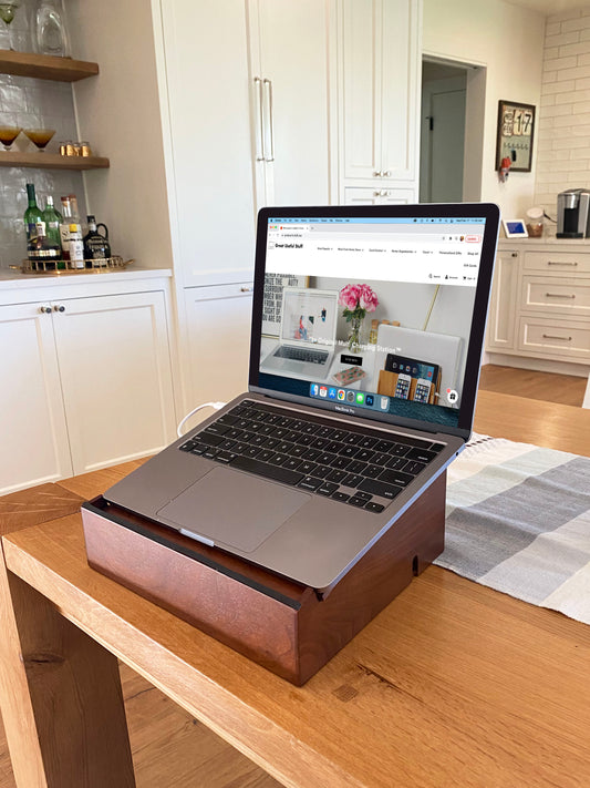 Laptop Stand and Organizer with Built-In Power Hub and Dry Erase Board