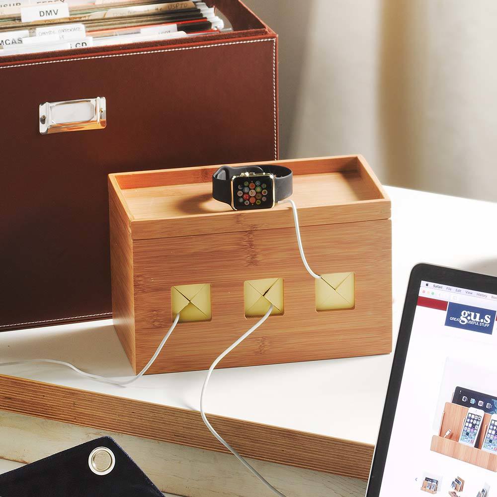 Large Cable Cubby - Bamboo - Great Useful Stuff