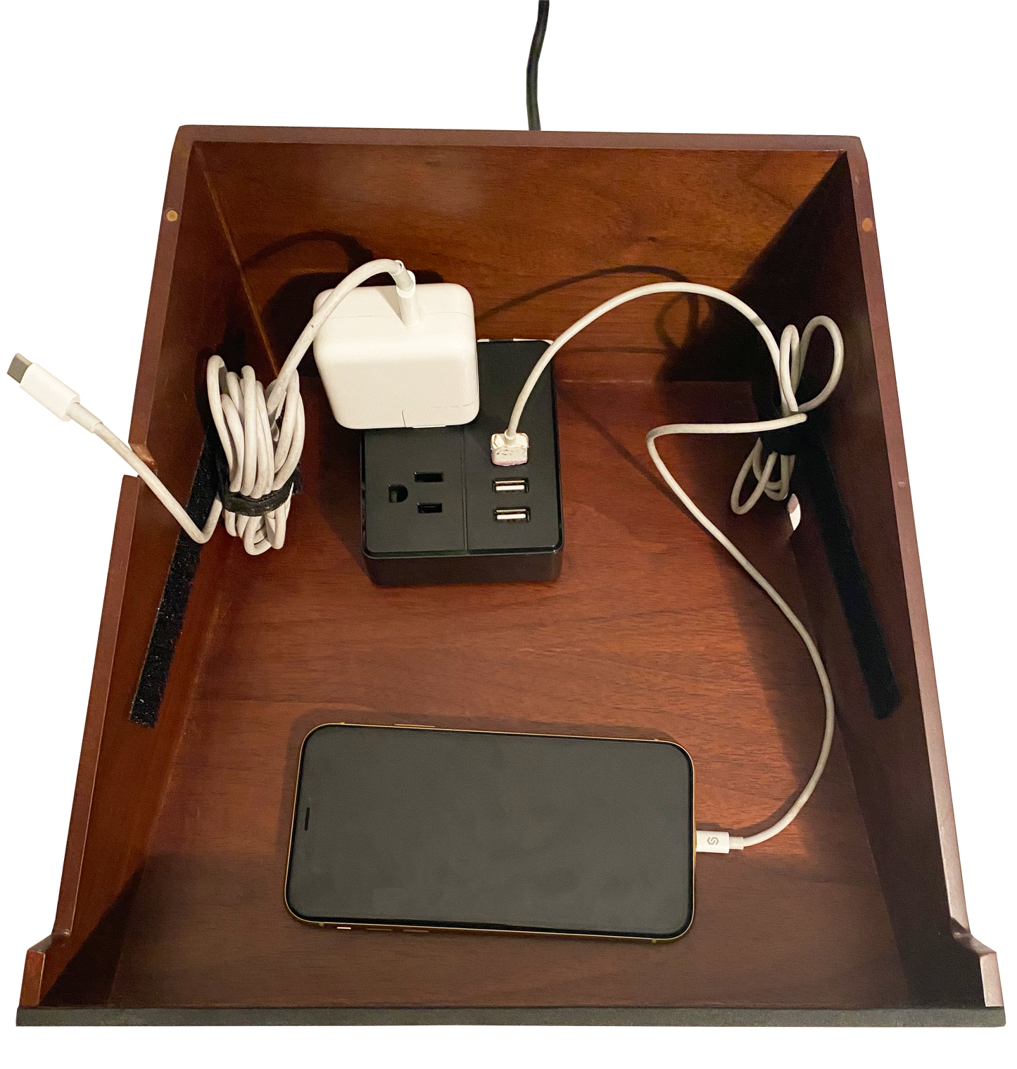 Laptop Stand And Organizer with Built-In Power Hub And Dry Erase Board - Great Useful Stuff - NEW