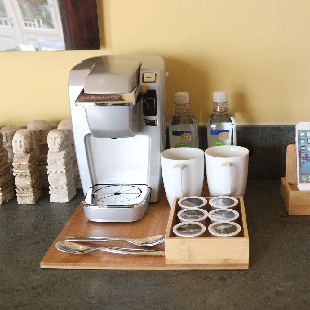 Beverage Organizer Tray - Bamboo - Great Useful Stuff