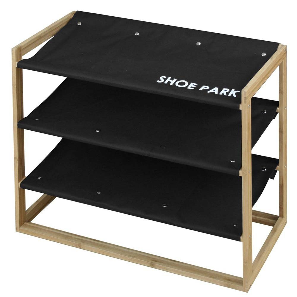 Shoe Park - Bamboo & Canvas Shoe Rack - Great Useful Stuff