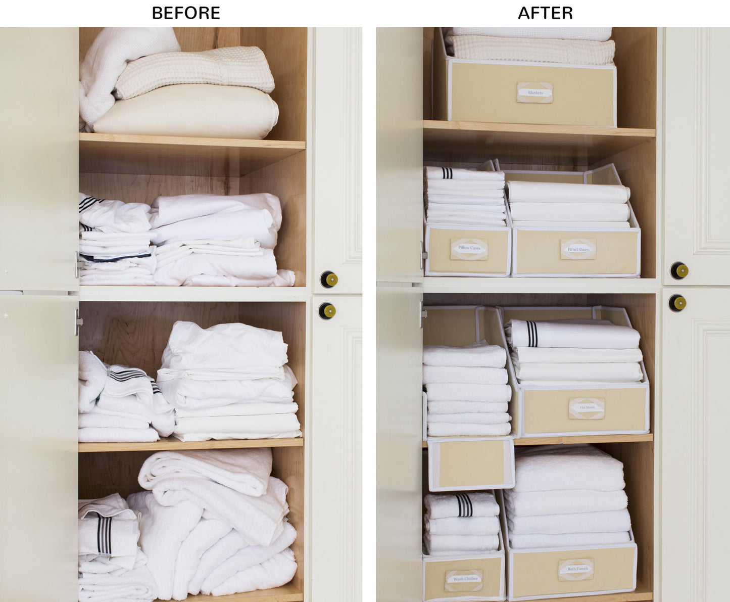 Brushed Cotton Linen Closet Storage Collection - Buy 2 and get the 3rd free - Great Useful Stuff