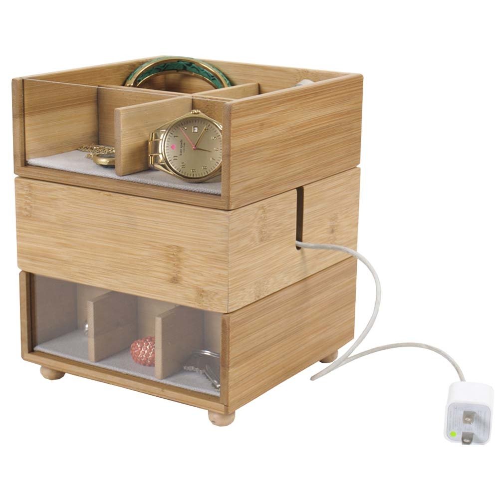 Stackable 3-Tiered Bamboo Valet - Great Useful Stuff