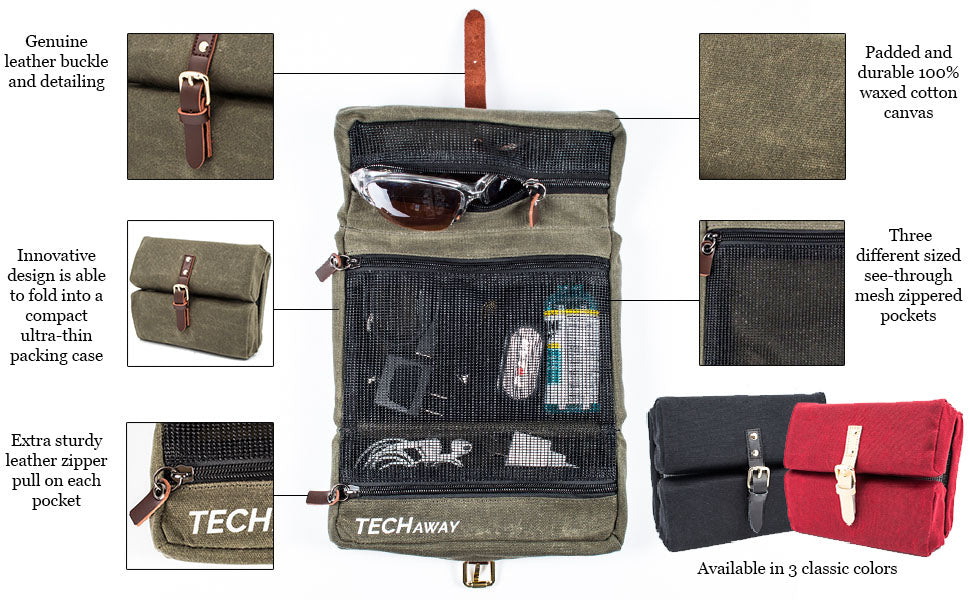 TechAway Travel Roll - Waxed Canvas - Great Useful Stuff