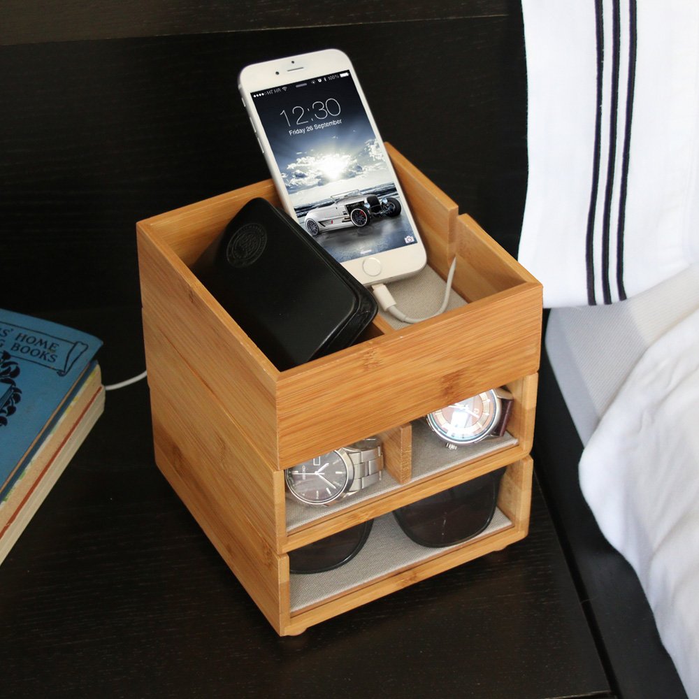 Stackable 3-Tiered Bamboo Valet - Great Useful Stuff