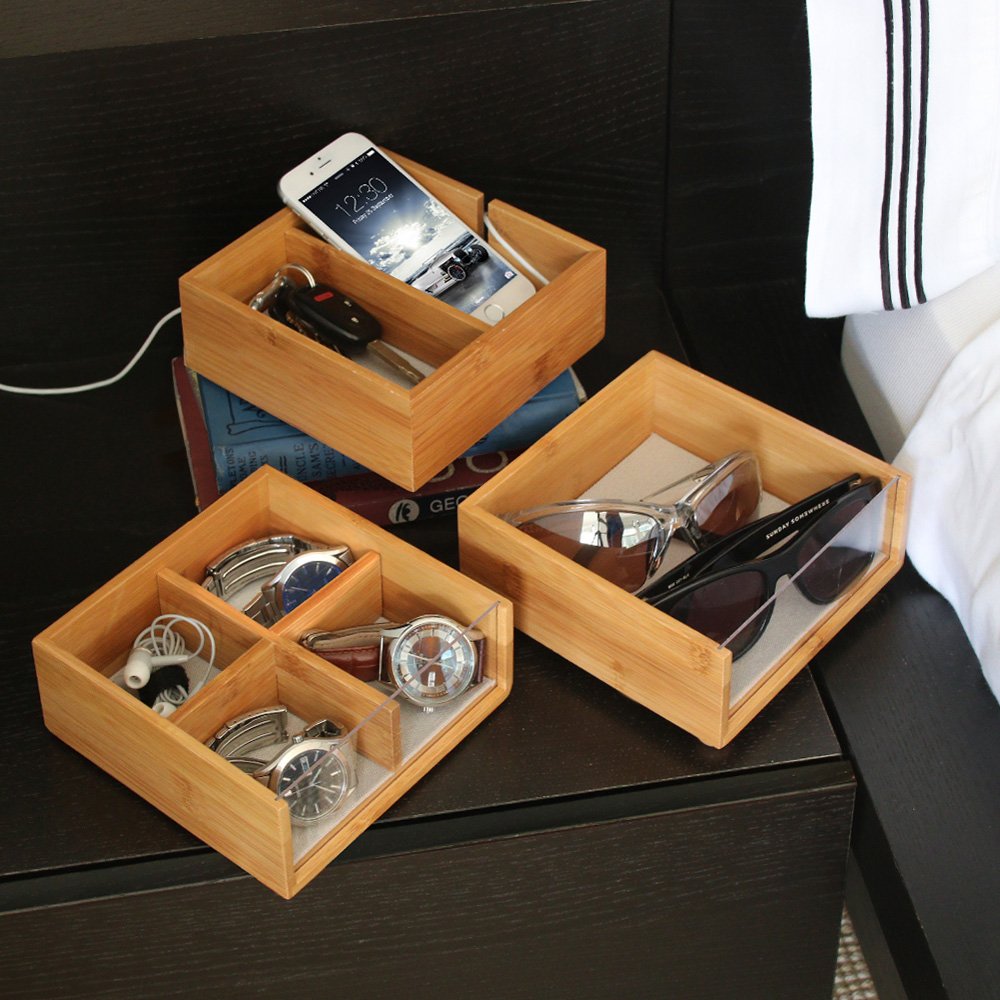 Stackable 3-Tiered Bamboo Valet - Great Useful Stuff