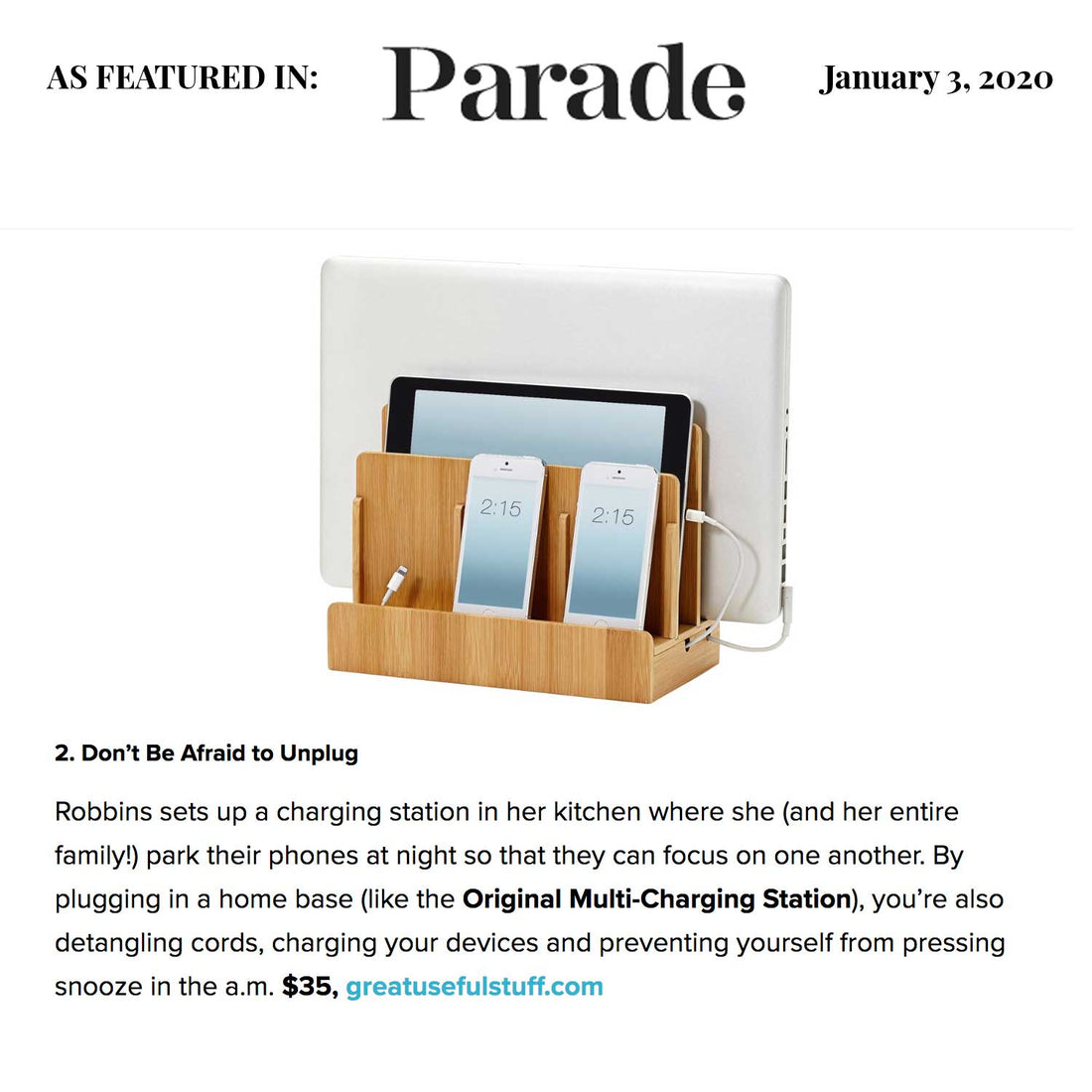 Our Multi Featured in Parade Magazine!