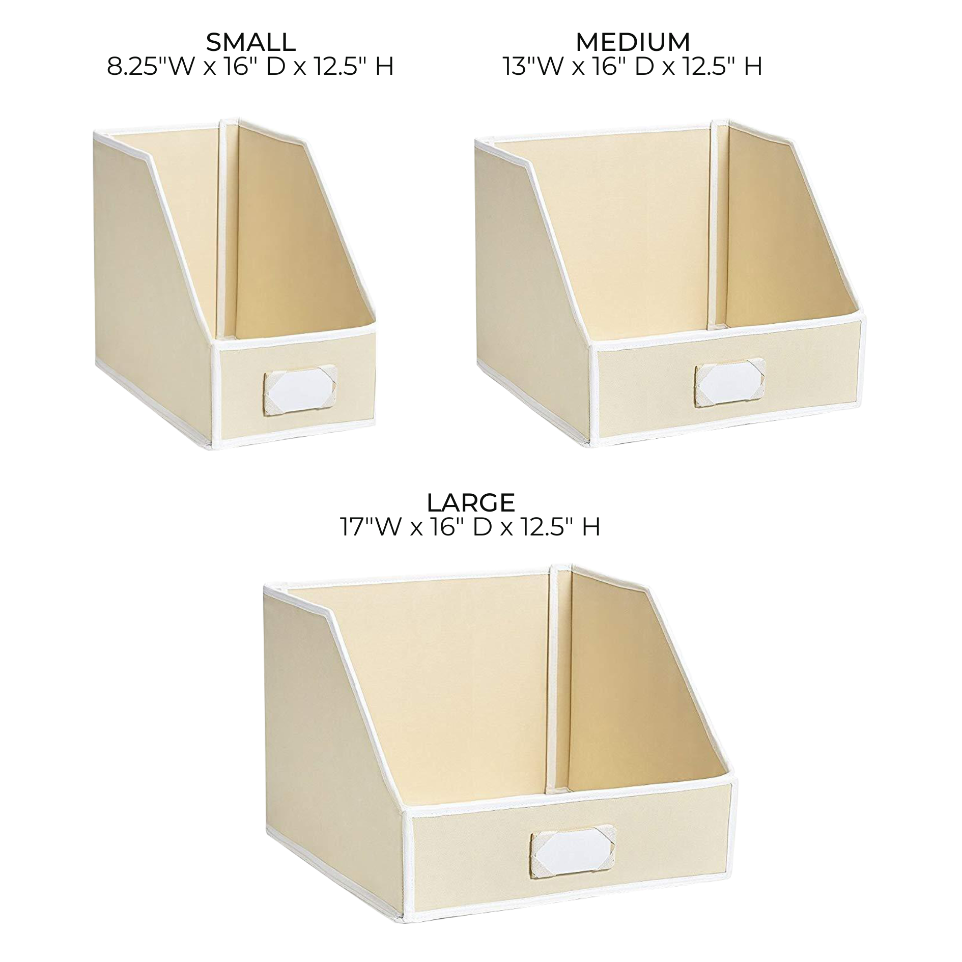 Collapsible Cream Linen Closet Storage for Towels, Sheets and Clothing - Large, Beige
