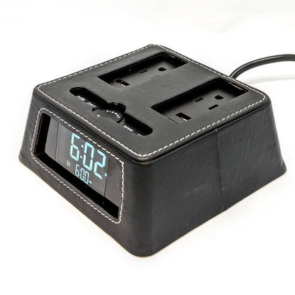Power Hub Ultra with Sleek Alarm Clock | Redefining Charging | Charge up to 6 Devices Using only one Wall Outlet | Attractive Dependable Table Charging | Made by G.U.S of San Francisco