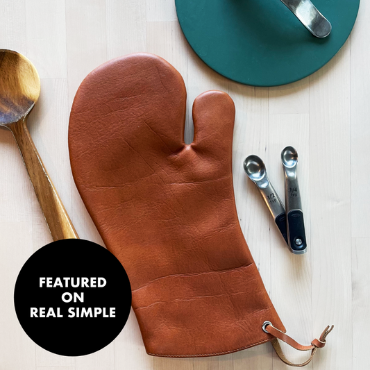 Great Useful Stuff — Premium 100% USA Leather Oven Mitt — Featured on Real Simple