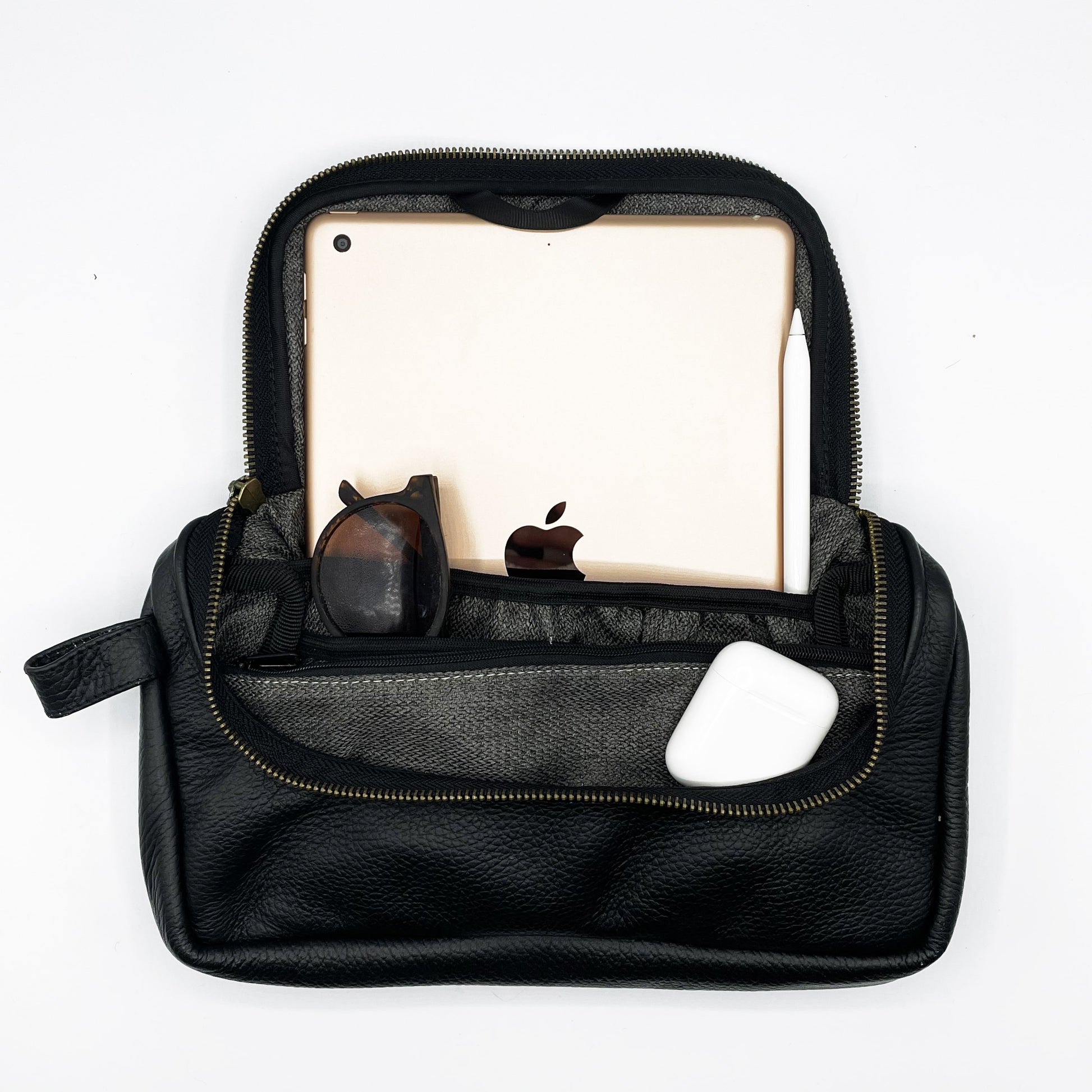 NEW Black Leather Travel Media Pouch - Great Useful Stuff