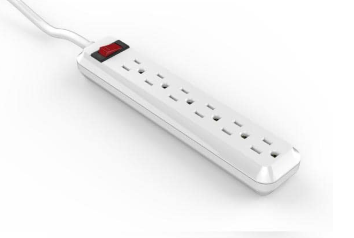 Comprehensive 6-Outlet Surge Protector with 3' Power Cord, White