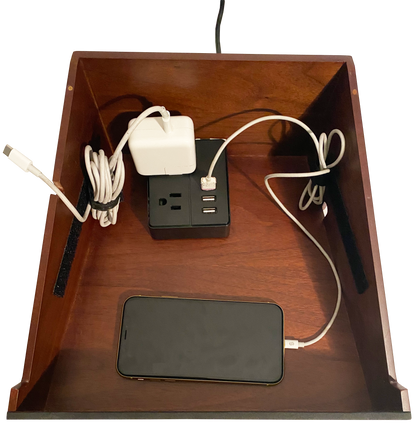 Laptop Stand And Organizer with Built-In Power Hub And Dry Erase Board - Great Useful Stuff - NEW