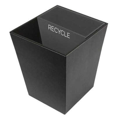 Dual Waste/Recycle Bins - Black Leatherette - Great Useful Stuff