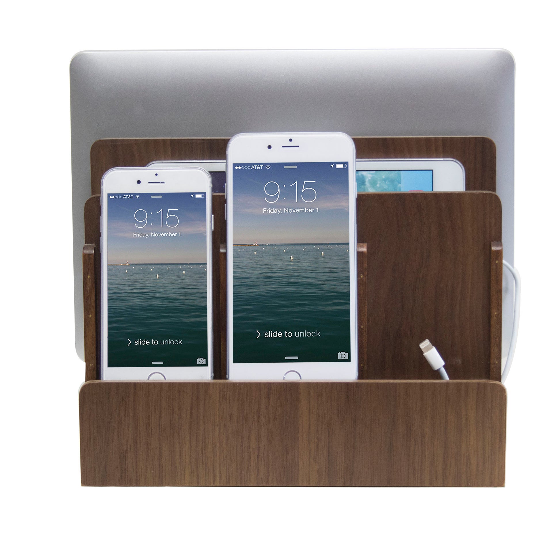 All-in-One Multi Charging Station and Organize - Eco-Friendly Bamboo